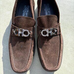 Salvatore Ferragamo "Gancini" Men's Suede Loafers size 13D